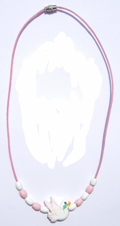 Collier colombe rose