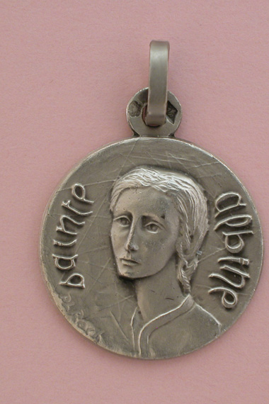 Médaille argent Prénom Albine 18 mm