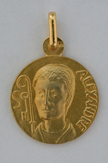 Médaille prénom Alexandre 18 carats 18 mm