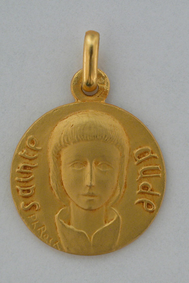 Médaille prénom Aude 18 carats 18 mm