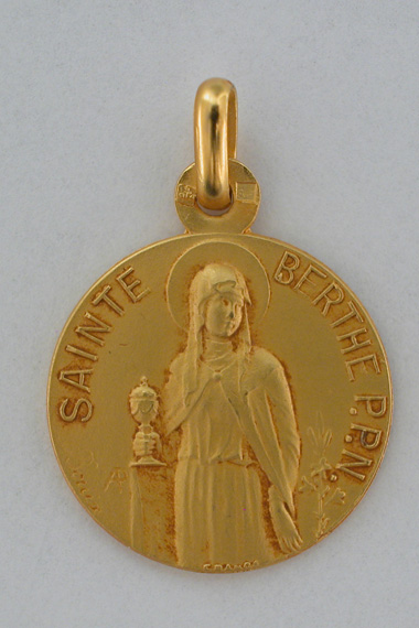 Médaille prénom Berthe 18 carats 18 mm