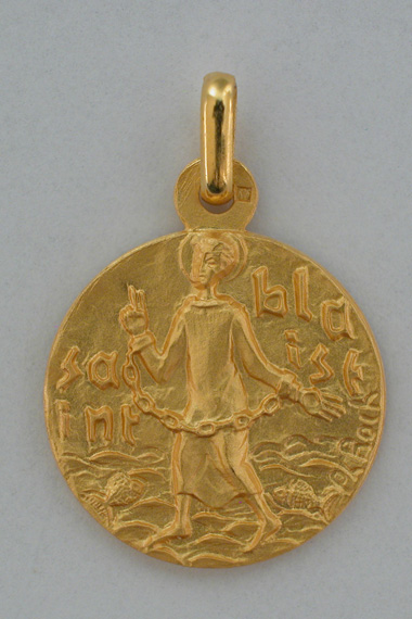 Médaille prénom Blaise 18 carats 18 mm