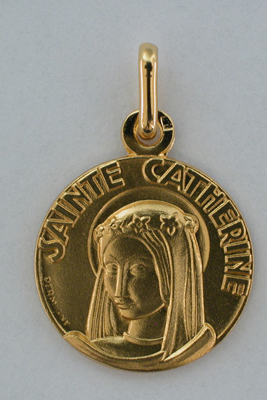 Médaille prénom Catherine 18 carats 18 mm