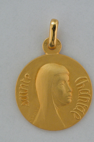 Médaille prénom Chantal 18 carats 15 mm