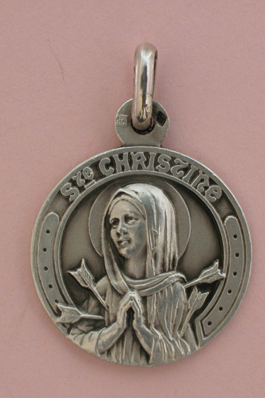 Médaille Argent Prénom Christine 18 mm