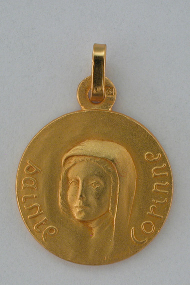 Médaille prénom Corinne 18 carats 18 mm