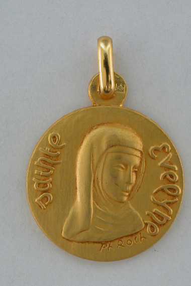 Médaille Or Prénom Evelyne 18 carats 15 mm