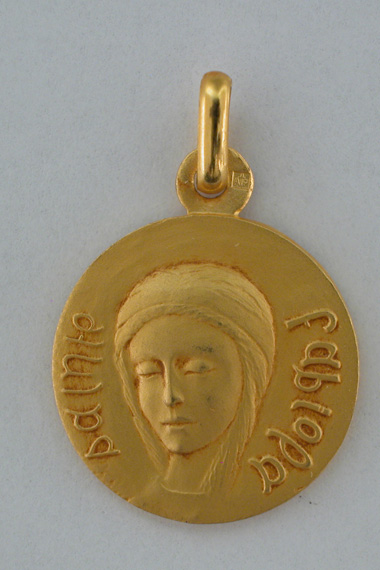 Médaille Or Prénom Fabiola 18 carats 18 mm