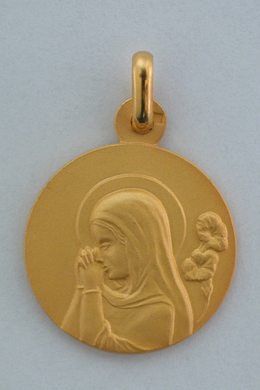 Médaille Or Féminin 18 carats 18 mm