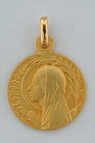 Médaille Or Prénom Florence 18 carats 18 mm