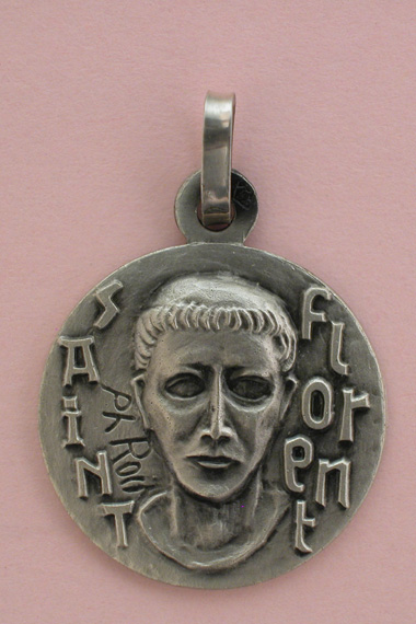 Médaille Argent Prénom Florent 18 mm