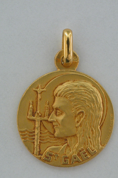 Médaille Or Prénom Gaël 18 carats 18 mm