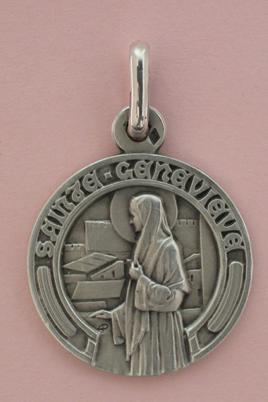 Médaille Argent Prénom Geneviève 18 mm