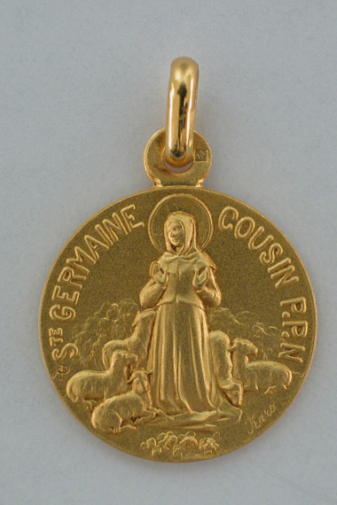 Médaille Or Prénom Germaine 18 carats 18 mm