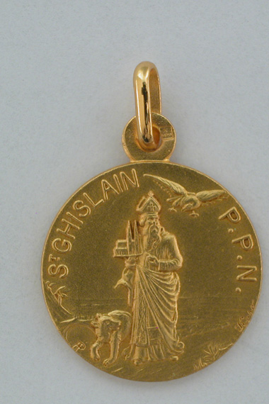 Médaille Or Prénom Ghislain 18 carats 18 mm