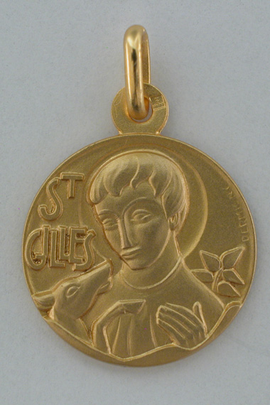 Médaille Or Prénom Gilles 18 carats 18 mm