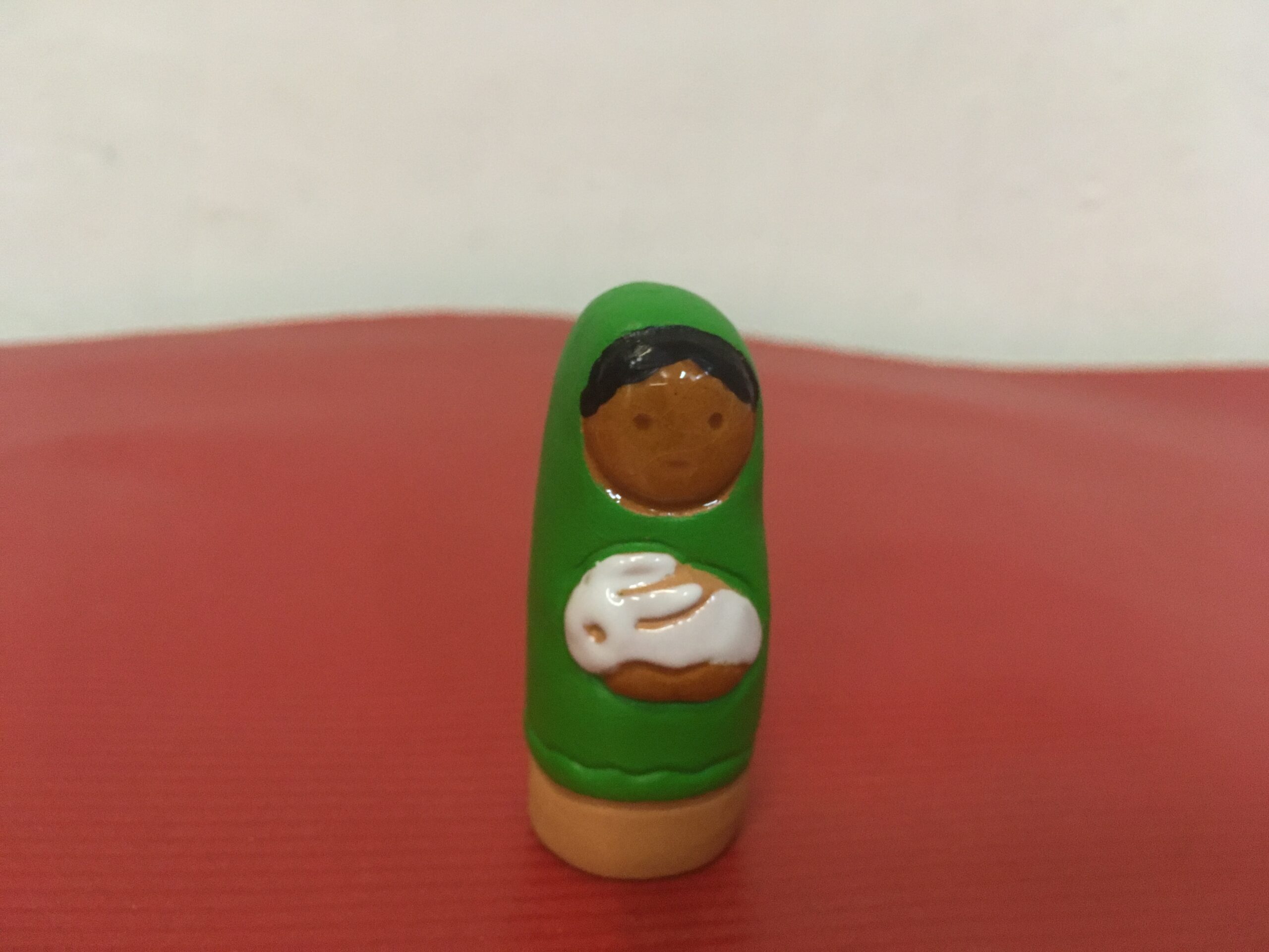 Le berger au lapin - Santon B2 de l'Abbaye de Jouarre