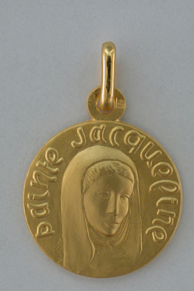 Médaille Or Prénom Jacqueline 18 carats 18 mm