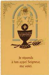 Je réponds à ton appel Seigneur, me voici.