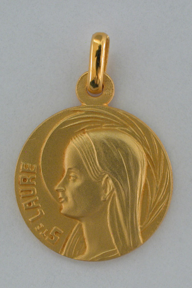 Médaille Or Prénom Laure 18 carats 18 mm