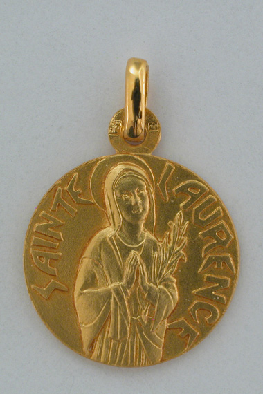 Médaille Or Prénom Laurence 18 carats 18 mm