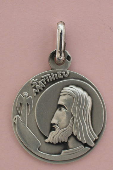 Médaille Argent Prénom Matthieu 18 mm