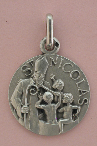 Médaille Argent Prénom Nicolas 18 mm