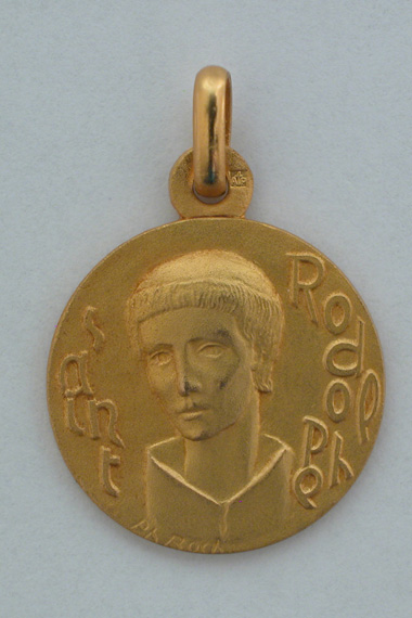 Médaille Or Prénom Rodolphe 18 carats 18 mm