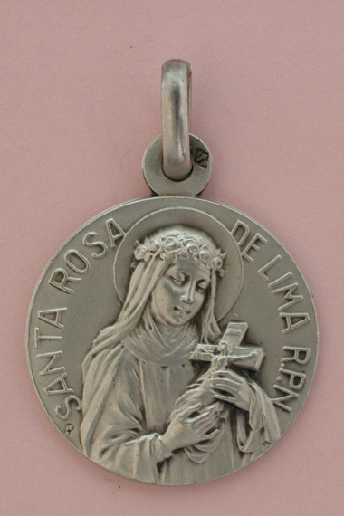 Médaille Argent Prénom Rose 18 mm