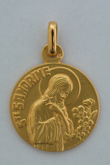 Médaille Or Prénom Sandrine 18 carats 18 mm