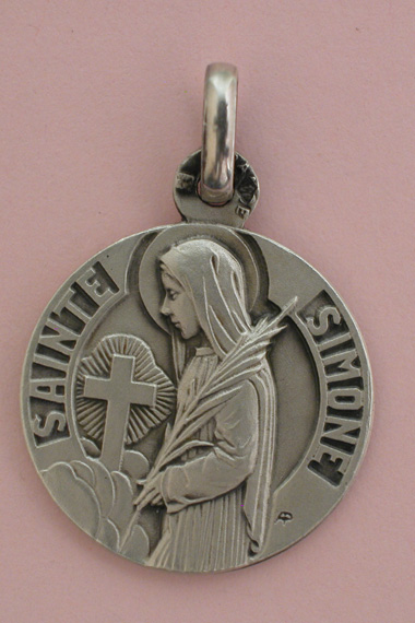 Médaille Argent Prénom Simone 18 mm
