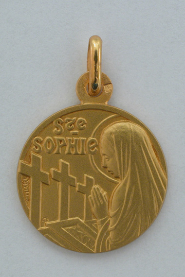 Médaille Or Prénom Sophie 18 carats 15 mm