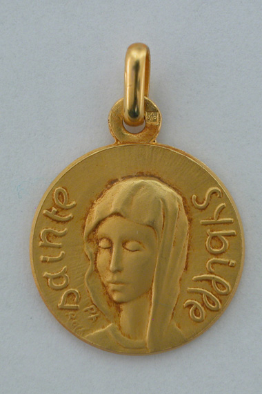 Médaille Or Prénom Sybille 18 carats 18 mm