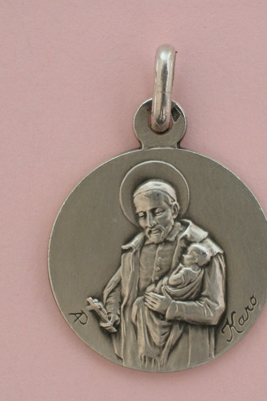 Médaille Argent Prénom Vincent de Paul 18 mm