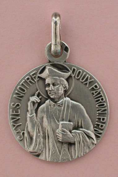 Médaille Argent Prénom Yves 18 mm