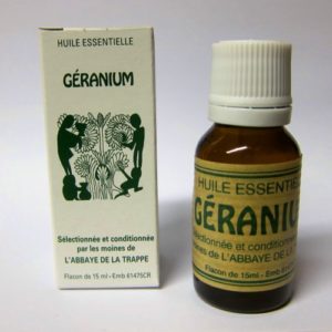 Huile essentielle,Géranium, Abbaye de la Trappe, 15 ml